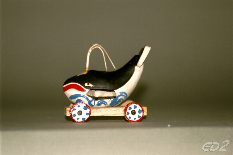 長崎張子 潮吹き鯨車 郷土玩具 長崎県 民芸 伝統工芸 風俗人形 置物 
