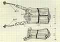 トイシブクロ（砥石袋）鎌をとぐ砥石を入れる袋の実測図